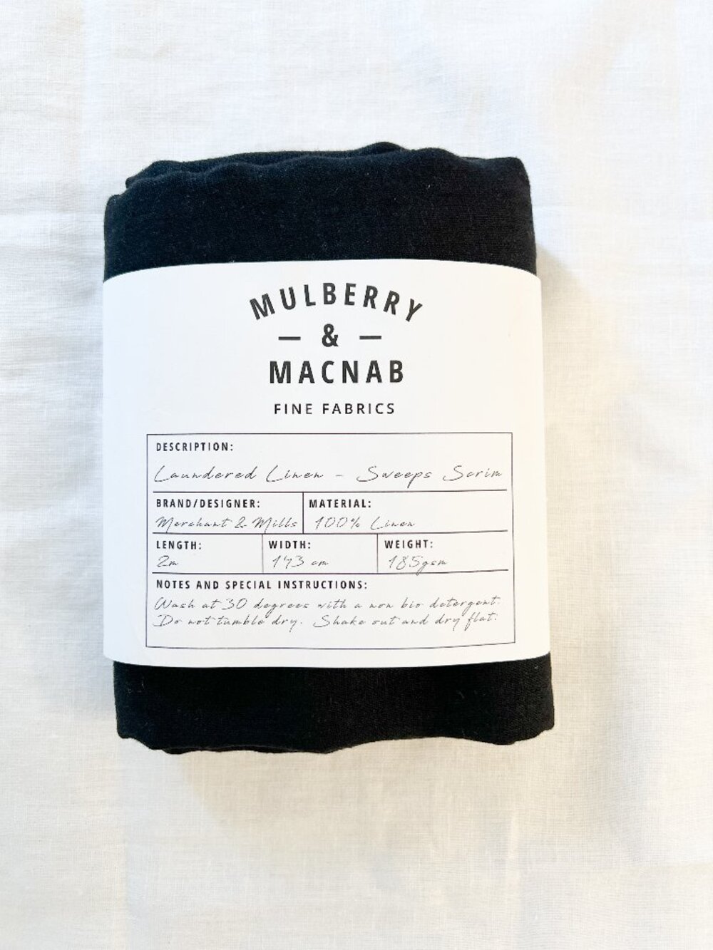 ✨ NWT ✨ GARMENT Fabric - 2m - Merchant & Mills - Sweeps Serin (Black)